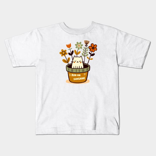 I run on sunshine Kids T-Shirt by Itouchedabee